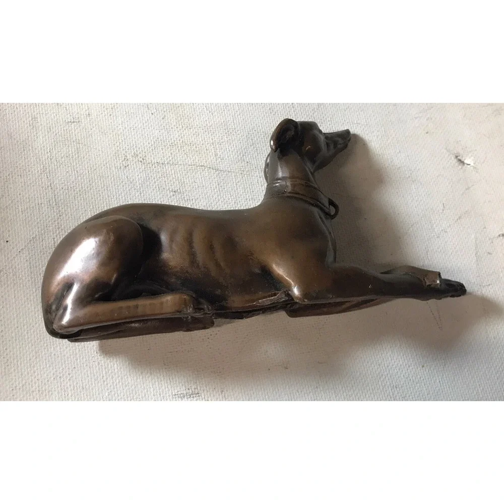 Antique The Wrigley Building Chicago Bros WHIPPET GREYHOUND SOUVENIR Bronze Dog